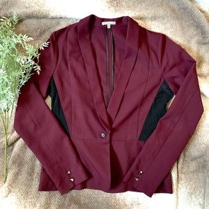 Charlotte Russe Burgundy Blazer with Cutouts Maroon jacket black mesh sides